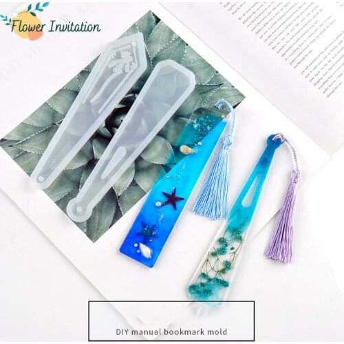 1PC rectangular transparent silicone mold DIY crystal uv resin blank token bookmark silicone mold