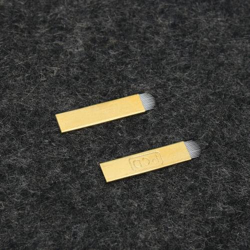 100pcs PCD 14 U Shape Needles Permanent Makeup Manual Eyebrow Tattoo Blades 14 Needle For Microblading Pen Tattoo Needles C0