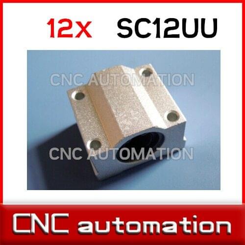 12pcs SC12UU SCS12UU 12mm Linear Motion bearing case unit for cnc router rail