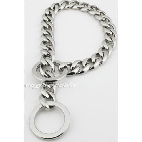 15mm Width 316L Stainless Steel luxury Dog Chains Dog Necklace 12" ~ 30" 5A011DC Free Shipping