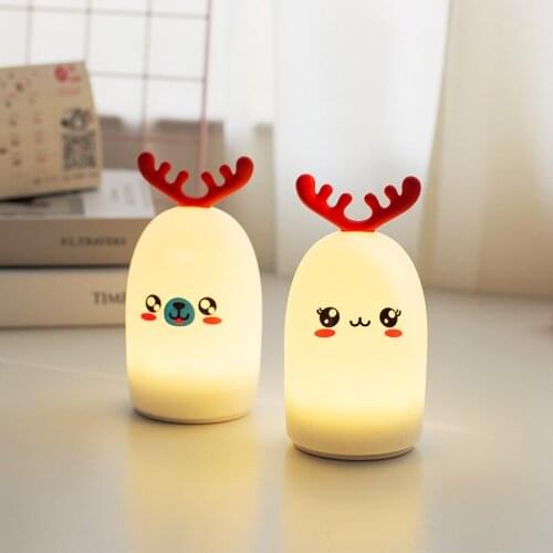 2019 New Colorful Animal Touch Sensor Light Led Decompression Cartoon Cute Pet Deer Ambient Light Night Light Night Lamp Gifts