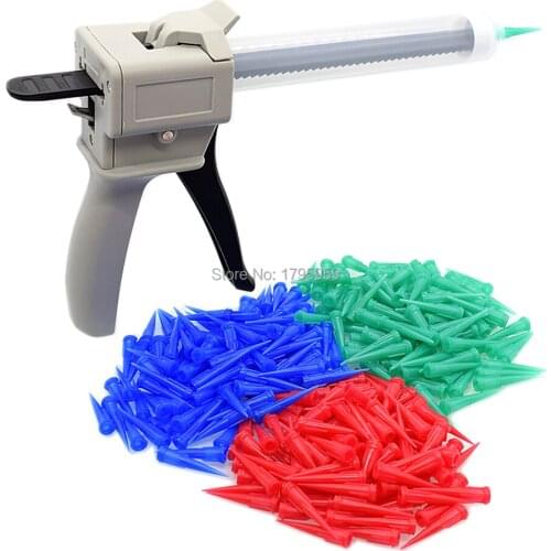 55ml Glue Dispenser Syringe Barrel 18G 22G 25G Tapered Dispensing Needle Tips UV Adhesive Caulking Gun 55ml Manual Glue Gun Tool
