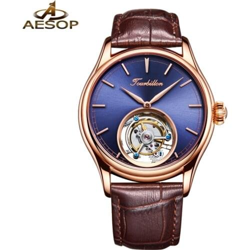 AESOP Brand Luxury Original Tourbillon Mechanical Watch Men Fashion Waterproof Automatic Wristwatch Clock 2020 Relogio Masculino