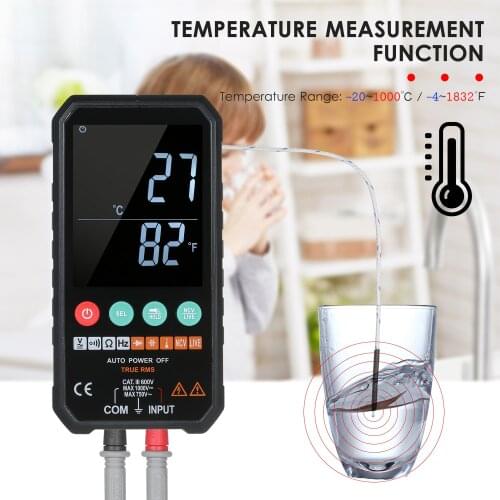 3.3-inch LCD Digital Multimeter 6000 Counts True RMS Universal Meter High Accuracy Smart Measure AC/DC Voltage Resistance NCV
