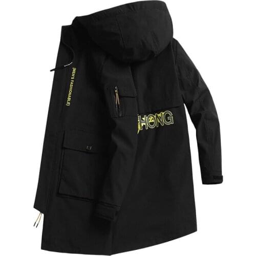 Long Mens Jacket Autumn Hooded Windbreaker Print Bomber Streetwear Loose Breathable Hip Hop Coat Plus Size M-8XL;YA082