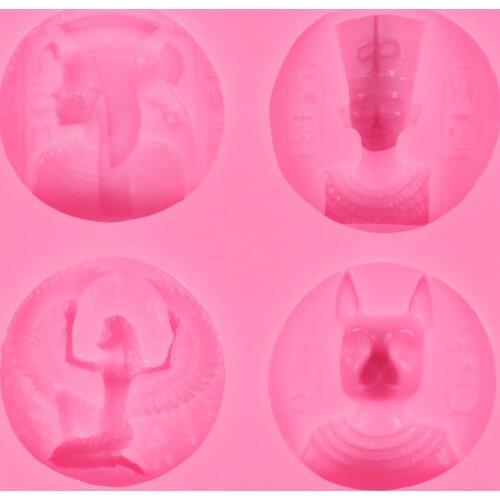 Egyptian Pharaoh Round Gold Coins Pendant Resin Mold Silicone Fondant Cake Decor Polymer Clay Resin Mold Jewelry Tools