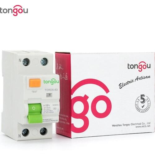 2P 16A 30mA RCD RCCB AC 230V Electromechanical Type Residual Current Circuit Breaker TORD5-63