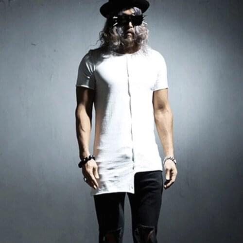 Individual Man half-sleeve fashion hairstylist youth t-shirt bamboo cotton undershirt Korean version of the summer short-sleeved