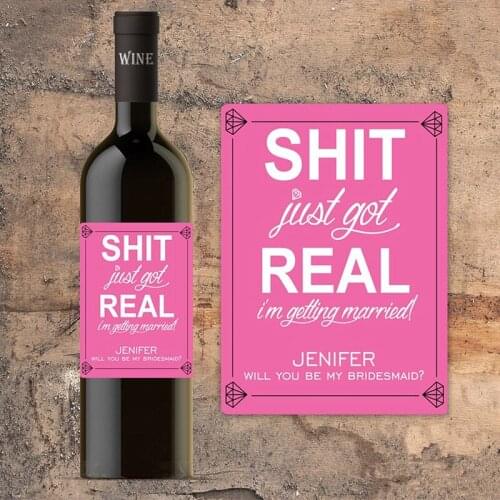 Custom bridesmaid Proposal Wine Bottle Label,Will You Be My Bridesmaid, Maid of Honor Gift Announcement,Asking Bridesmaid Gifts