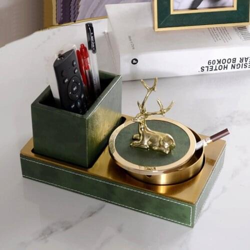 Classic luxury home living room office multifunctional desktop organize storage ashtray