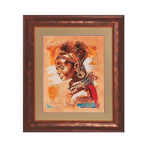 14/16/27/18/27 Gold Collection Counted Cross Stitch Kit African Woman Lady Girl Culture lan 34758