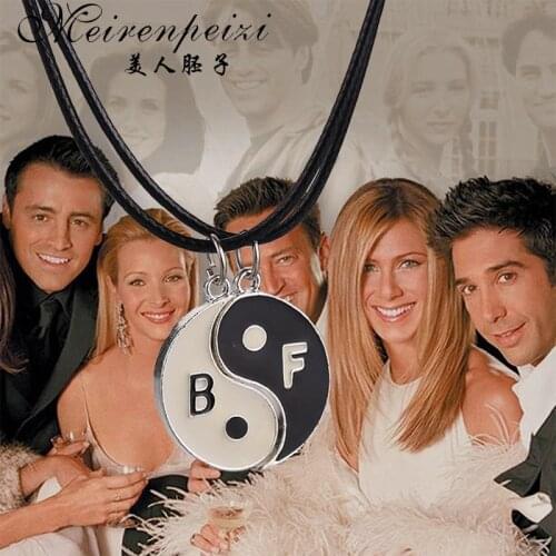 Best Friends For 2 BBF Yin Yang Pendant Necklace Black White Friendship Puzzle Necklace Jewelry Christmas Gift For Couple Sister