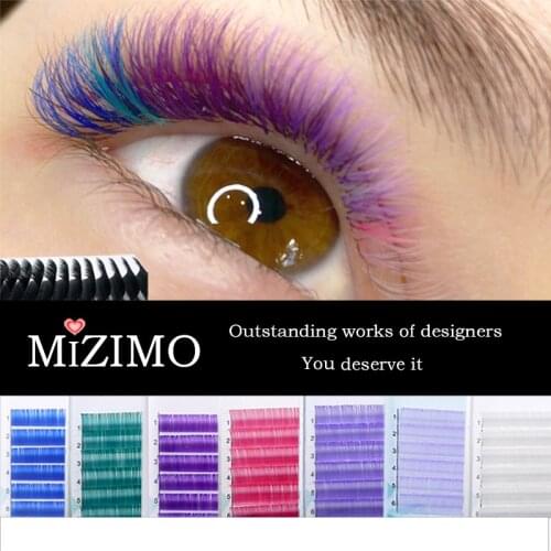 MIZIMO 8-color Mixed, Blue, Purple, White, Rose Red, Black, Natural, Soft, Extended, Single Color False Eyelash Makeup Tool