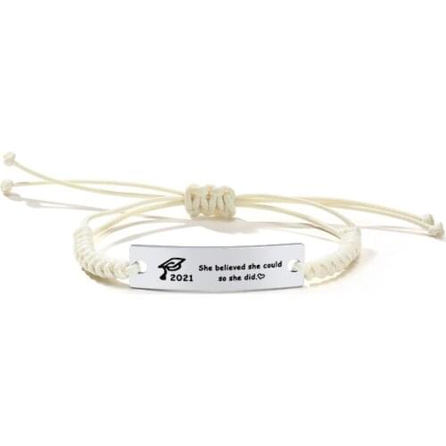 FASHION Stainless Steel Curved Brand Adjustable Wax Rope Braided and charm Bracelet for women and men Available in three colors