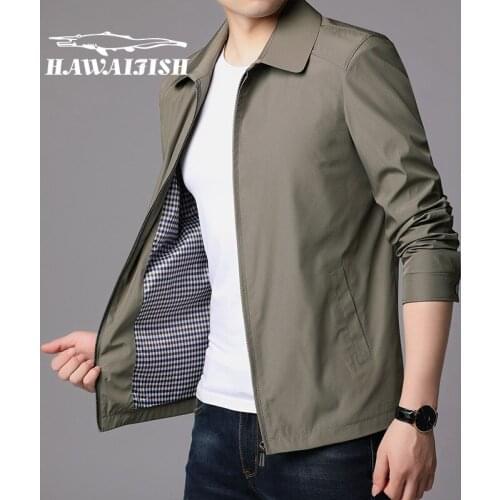 Mens Jacket 2021 Autumn New Jacket Middle-aged Mens Business Casual Jacket Lapel Jacket Mens Brand Windbreaker