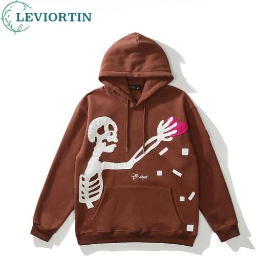 Mens Pullover Hoodie Sweatshirt Gothic Skull European And American Hip Hop Streetwear Retro Autumn Hoodie Men Women Fashion