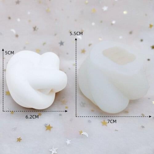 R58E Knot Shaped Candle Mold Silicone Creative Fondant Cake Epoxy Molds Candle Making