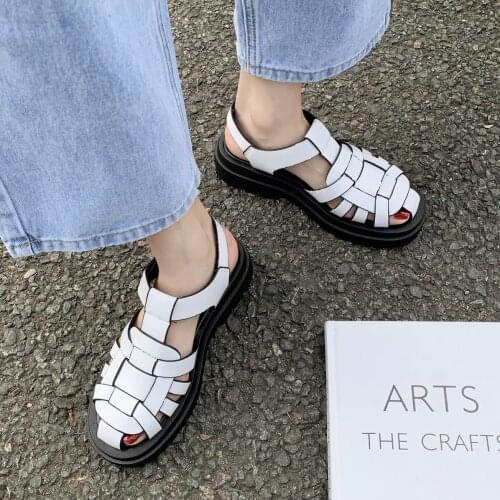 Female Sandal Comfort Shoes For Women Breathable Closed Toe Sandals 2021 Womens Shoes Ladies Comfort Block Retro Gladiator