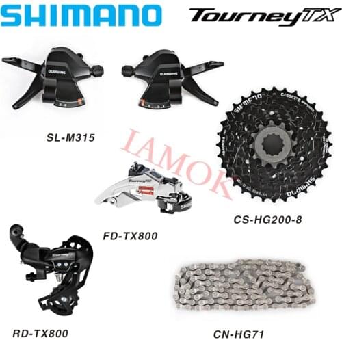 SHIMANO TOURNEY Bike 8 Speed Derailleur Kit SL-M315 Shift Lever Iamok RD-TX800 Derailleurs CN-HG71 Chain Bicycle Parts