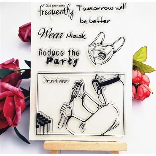 Hot 11*16cm Medical tests Transparent Clear Stamps / Silicone Seals Roller Stamp for DIY scrapbooking photo album/Card Making