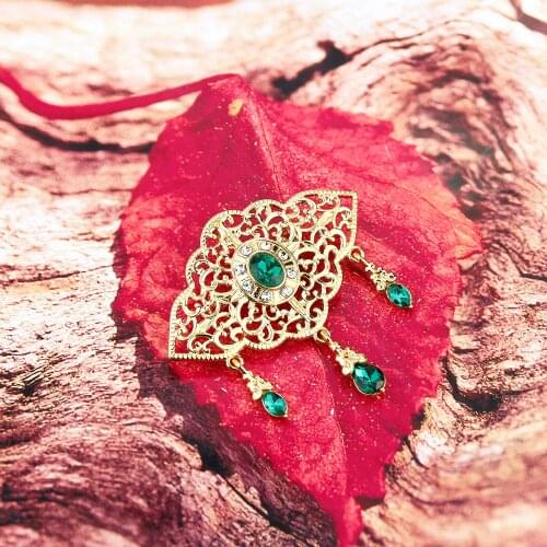 Sunspicems 2021 Fashion Gold Color Arabic Brooch for Women Morocco Caftan Pins Flower Bridal Wedding Jewelry Romantic Gift