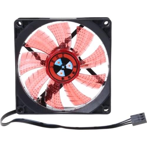 LED Light 3 pin 90mm PC Desktop Computer Case Cooling Cooler Fan Low Noise 9025 K1AA