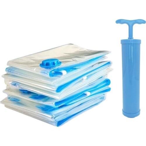 4 Pack Vacuum Storage Bags More Space Save Compression Travel Seal Zipper for Clothes Pillows Bedding Closet Home Organizer