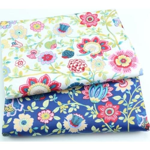 50*160CM All Seasons Dress Skirts Cotton Fabric Retro Floral ,DIY Handmade Materials For Home Textile Quilting Bedding Making