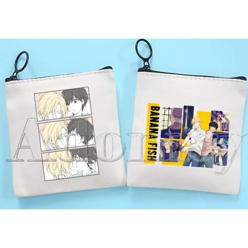 Banana Fish Canvas Coin Purse Coin Purse Collection Canvas Bag Small Wallet Zipper Key Bag Hand Gift