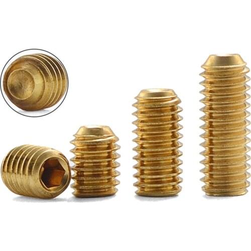 1/2/5/10PCS Grub Screw M2 M2.5 M3 M4 M5 M6 M8 M10 Brass Hex Hexagon Socket Allen Cup Point DIY Set Door handles Bolt