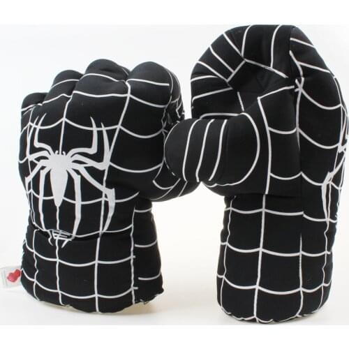 2 pcs/set Marvels Hulk Boxing Gloves Spider-Man Plush Hands Stuffed Toys Soft Gift Avengers Super Hero Performence Game Props