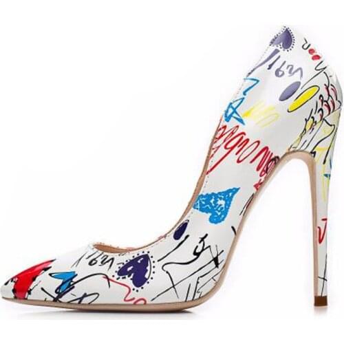 2021 New Fashion Women Shoes Women Pumps Sexy High Heels Women Heels Graffiti Colorful Bridal Shoes