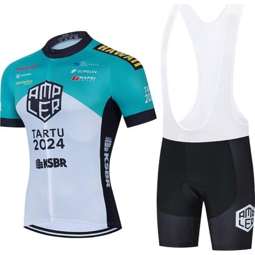 2021 Team AMPLER Pro Cycling Jersey 9D Bib Set MTB France Bicycle Clothing Quick Dry Bike Clothes Mens Short Maillot Culotte