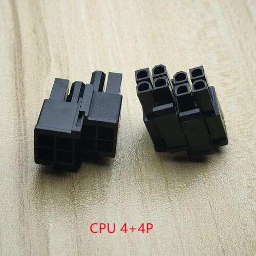 30PCS/1Lot 5557 4.2mm Black 4+4P 8P 8PIN Male Plug Plastic Shell For PC Computer ATX CPU Power Connector Housing