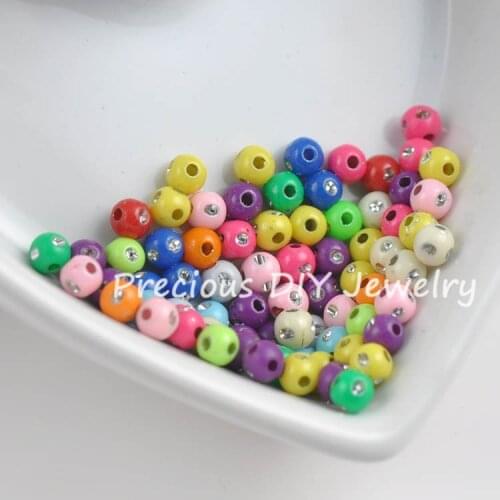 Acrylic Spacer Loose Beads Round Candy Mixed For Jewelry making DIY 1000pcs 5mm YJ15501-18