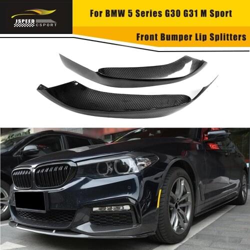 Front Bumper Lip Splitters Apron Winglets For BMW 5 Series G30 G31 520i 530i 540i M Sport 2017 - 2020 Carbon Fiber / FRP