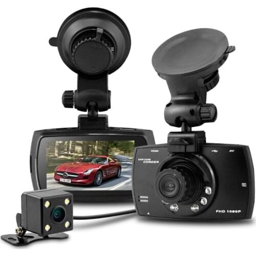 Dual Lens Car DVR G30B Front camera Full HD 1080P External Rear Camera 720*480P H.264 G-sensor Dash Cam Two Cameras