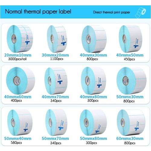 20 30 40 50MM WIDTH Blank White Direct Print Thermal Paper Sticker for Bar code Label Price Tag in Roll