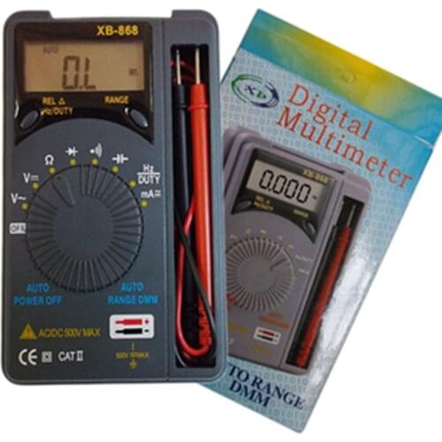18PCS XB-866 Pocket LCD Digital Multimeter Voltmeter Ammeter DC AC Current Voltage Meter Tester
