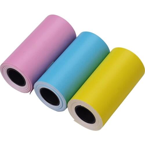 Printable Color Sticker Paper Roll Direct Thermal Paper with Self-adhesive 57*30mm for PeriPage A6 Pocket Thermal Printer