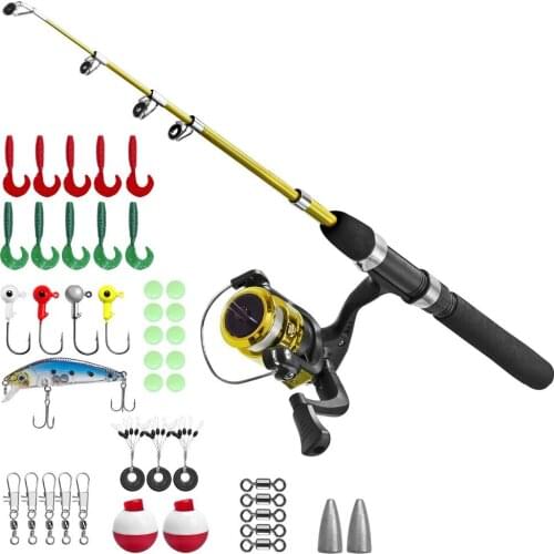 Kids Fishing Pole,Light and Portable Telescopic Fishing Rod and Reel Combos for Youth Fishing by PLUSINNO