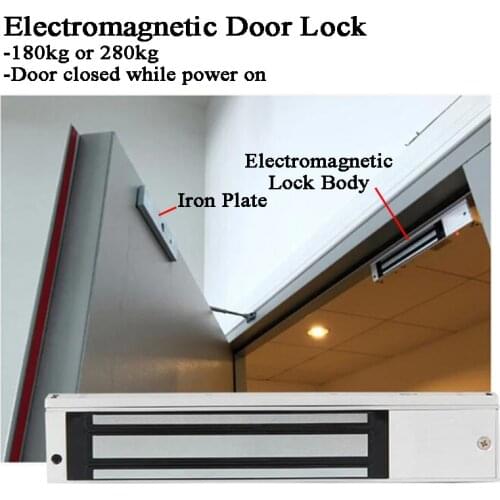 12V Electric Door lock Gate Opener Access control kit 280kg ZL Bracket Office/Factory/Garage Electromagnetic lock Invisible