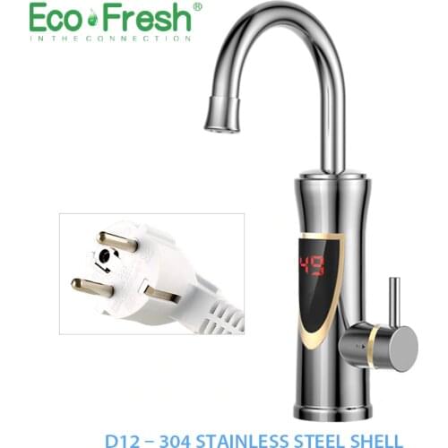 Ecofresh Instant Tankless Electric Hot Water Heater Faucet Kitchen Instant Heating Tap Water Heater with LED EU Plug
