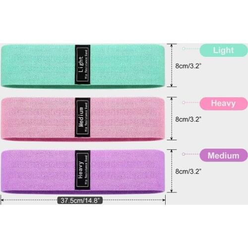 Yoga Bands 3 Levels Resistance Bands for Legs and Butt (Pinks)