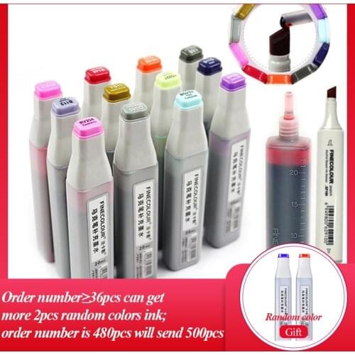 Finecolour Oily Alcoholic Marker Ink EF100/101/102 Universal 20ML Replenishing/Supplement/Fillable Liquid Ink 480 Colors EF900