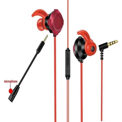 CY-G02 Gaming Headset L Connector Mobile Games Dual Motion Ring 3.5mm In-Ear Phone Computer Universal Wired Headset