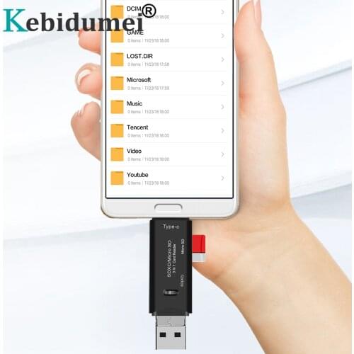 Kebidumei Multi in 1 Type-C Card Reader USB 3.0 SD Card Reader Micro USB OTG Flash Drive Adapter TF Card Reader