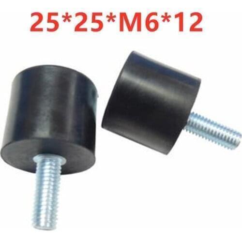 25 * 25 * M6 * 12 male and female sets of rubber cushions shock absorption wear-resistant rubber screw feet φ25 * 25 * M6 * 12