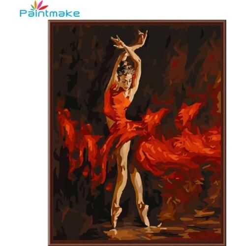 Paintmake DIY Painting By Numbers red color oil Paint On Canvas For Home Room decoration Wall Art Picture gifts 40*50cm