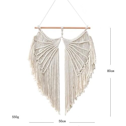 Creative Handmade Weave Wall Hanging Angel Wings Tapestry Art Decoration For Apartment Bedroom Living Room Gallery Boho Style